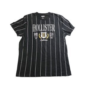 Hollister Shirt‎ Womens Large Black Striped California Sports Club Crest Logo